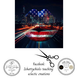 Patriottische Vlag City Scape Lips We the People Tissuepapier