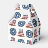 Patriottische Vlag Donuts Cake 4th van Juli Feest Bedankdoosjes (Achterkant)