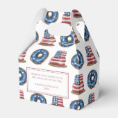 Patriottische Vlag Donuts Cake 4th van Juli Feest Bedankdoosjes (Voorkant Zijde)
