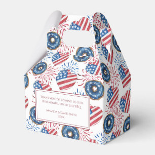 Patriottische vlag Donuts Fireworks op 4 juli Bedankdoosjes