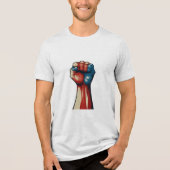 Patriottische vlag en hart Tri-Blend shirt (Voorkant)