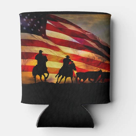 Patriottische vlag en Koelboxxen van cowboy Blikjeskoeler (Achterkant)