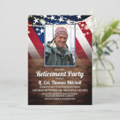 Patriottische vlag en militaire aftredingspartij f kaart (Staand voorkant)