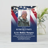 Patriottische vlag en militaire aftredingspartij f kaart (Staand voorkant)