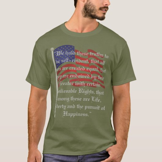 Patriottische vlag en onafhankelijkheidsverklaring t-shirt (Voorkant)