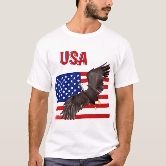 Patriottische vlag en T-shirt van Eagle (Voorkant)