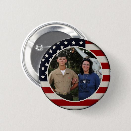 Patriottische vlag Foto Button (Voorkant /achterkant)