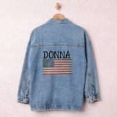 PATRIOTTISCHE VLAG Gepersonaliseerde NAAM Denim ja Jacket (Hangar)