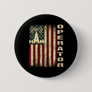 Patriottische Vlag Hamer Radio Amateur Radio Opera Ronde Button 5,7 Cm