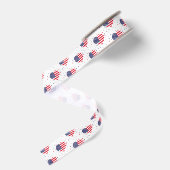 Patriottische Vlag Harten Grosgrain Lint (Achterkant)