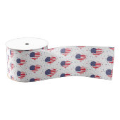 Patriottische Vlag Harten Grosgrain Lint (Spoel)