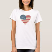 Patriottische vlag Heart Vierde juli T-shirt (Voorkant)