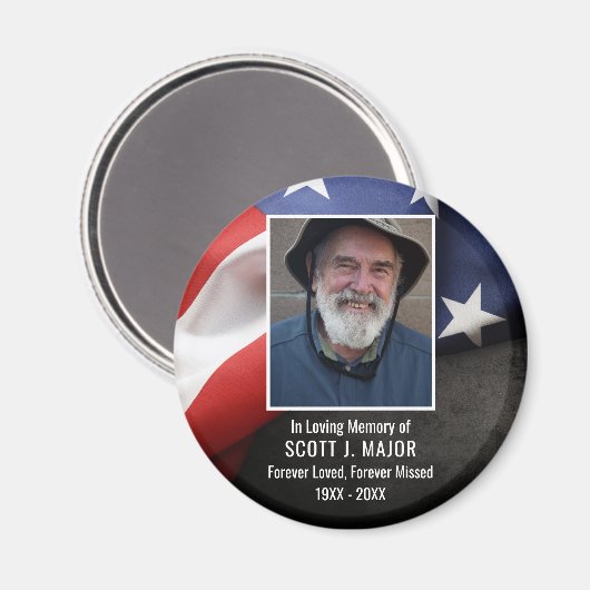 Patriottische vlag in liefhebbend geheugensympathi magneet (Voorkant / Achterkant)