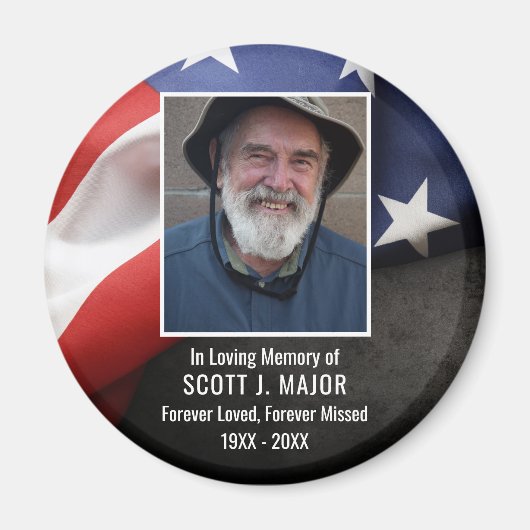 Patriottische vlag in liefhebbend geheugensympathi magneet (Voorkant)