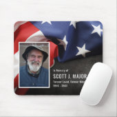 Patriottische vlag in liefhebbend geheugensympathi muismat (Met muis)