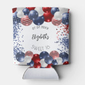 Patriottische vlag met rode witte en blauwe kleure blikjeskoeler (Achterkant)