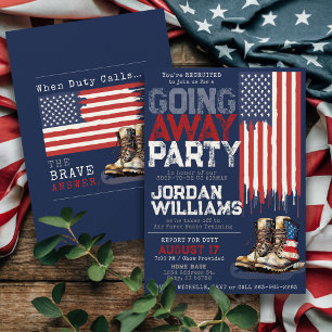 Patriottische Vlag Militair Weg Afscheidsfeest Kaart