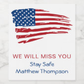 Patriottische Vlag Militaire Soldaat die weggaat P Wijn Etiket (Enkel label)