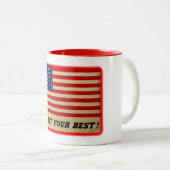 Patriottische  vlag Mok - geef het je beste! (Voorkant rechts)