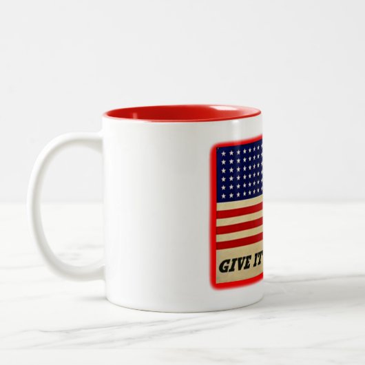 Patriottische vlag Mok - geef het je beste! (Links)