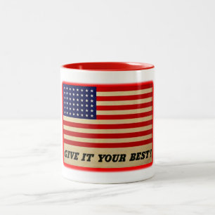 Patriottische  vlag Mok - geef het je beste!