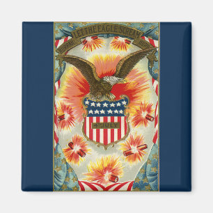  patriottische vlag op 4 juli Eagle en Amerikaanse Magneet