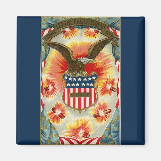  patriottische vlag op 4 juli Eagle en Amerikaanse Magneet (Voorkant)