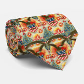  patriottische vlag op 4 juli Eagle en Amerikaanse Stropdas (Opgerold)