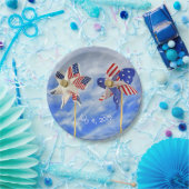 patriottische vlag pinrad voor 4 juli papieren bordje (Feest)