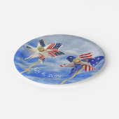 patriottische vlag pinrad voor 4 juli papieren bordje (Gekanteld)