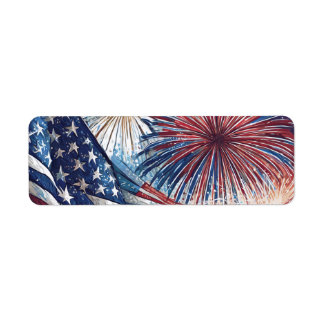 Patriottische vlag retour adres label