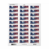 Patriottische vlag retour adres label (Full Sheet)