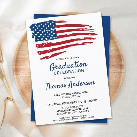 Patriottische vlag Rood wit blauw militair Afstude Kaart