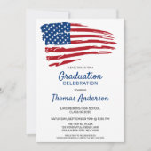 Patriottische vlag Rood wit blauw militair Afstude Kaart (Voorkant)