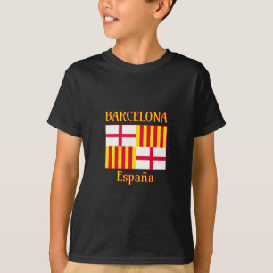 Patriottische Vlag Rood Wit Geel Barcelona Art T-shirt