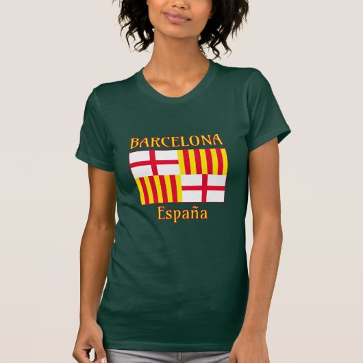 Patriottische Vlag Rood Wit Geel Barcelona T-shirt (Voorkant)