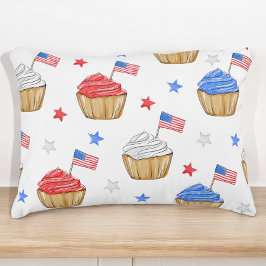 Patriottische Vlag Ster Cupcake Rood Wit Blauw Accent Kussen