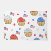 Patriottische Vlag Ster Cupcake Rood Wit Blauw Deurmat (Voorkant)