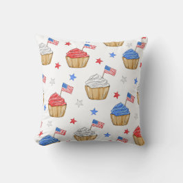 Patriottische vlag sterren cupcake rood wit blauw kussen