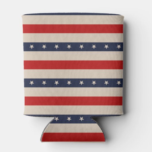 Patriottische vlag stijl strepen blikjeskoeler (Achterkant)