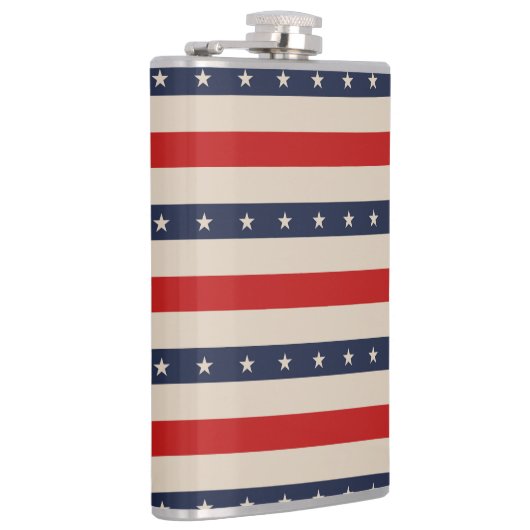 Patriottische vlag stijl strepen heupfles (Rechts)