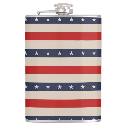 Patriottische vlag stijl strepen heupfles (Voorkant)