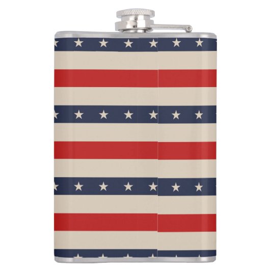 Patriottische vlag stijl strepen heupfles (Achterkant)