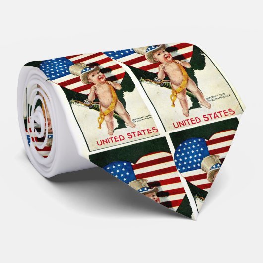 Patriottische vlag Stropdas van het hart (Opgerold)