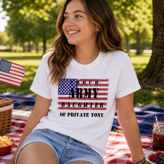 Patriottische Vlag Trots Leger Dochter T-shirt