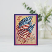   Patriottische Vlag van 4 juli Briefkaart (Staand voorkant)
