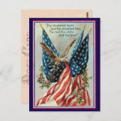   Patriottische Vlag van 4 juli Briefkaart (Voorkant / Achterkant)