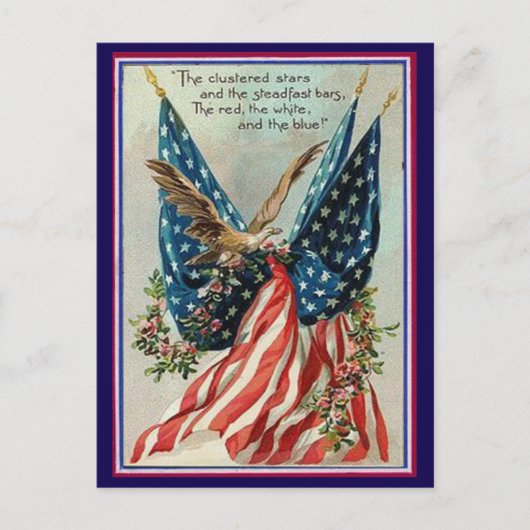   Patriottische Vlag van 4 juli Briefkaart (Voorkant)