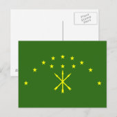 Patriottische vlag van Adygea Briefkaart (Voorkant / Achterkant)