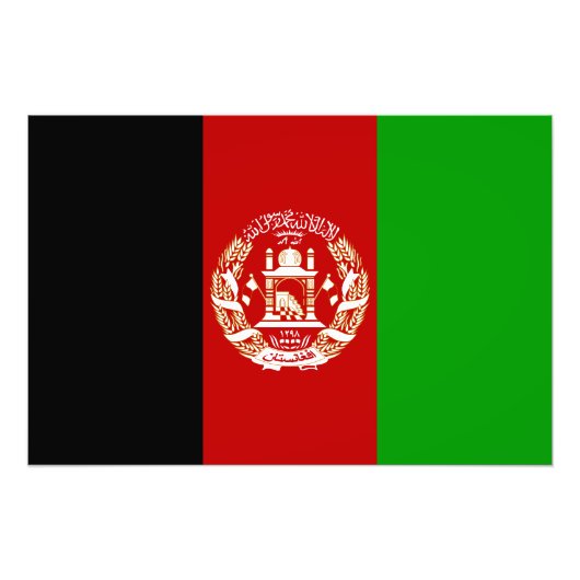 Patriottische vlag van Afghanistan Foto Afdruk (Voorkant)